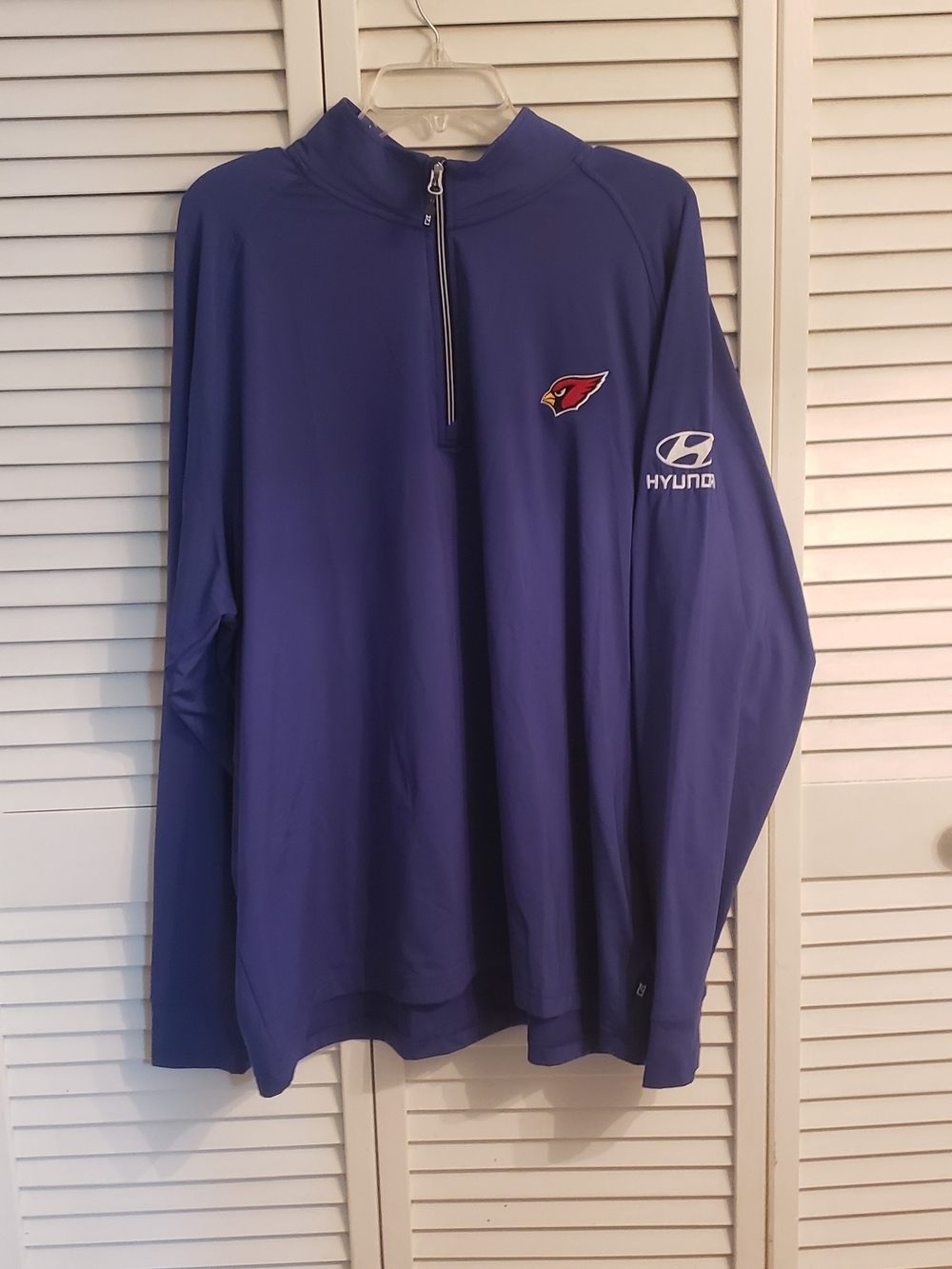 Cutter And Buck Arizona Cardinals Hyundai Branded Blue Quarter-Zip Golf Pullover